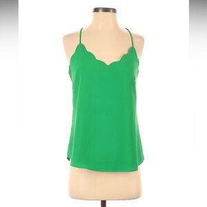 J Crew Kelly Green Scalloped Tank NWT